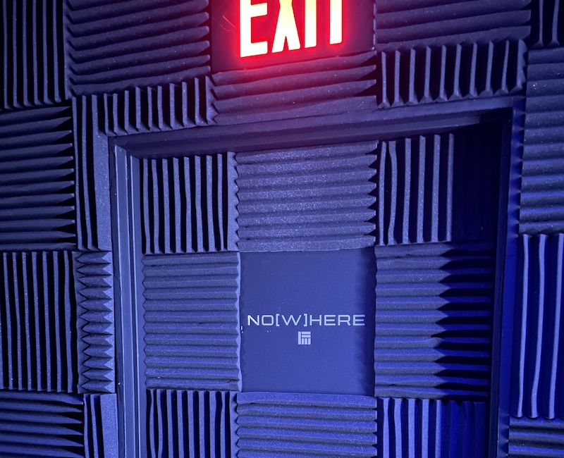 Entrance to Exhibit which was an EXIT sign
